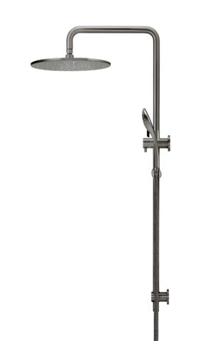 Meir Round Combination Shower Rail 300mm Rose-single function hand shower - PVD Gunmetal grey finish