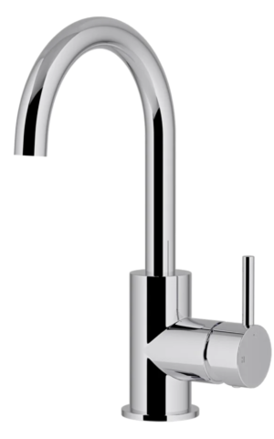 MEIR ROUND GOOSENECK BASIN MIXER WITH COLD START (MB17-C)