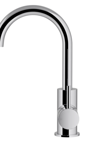 MEIR ROUND GOOSENECK BASIN MIXER WITH COLD START (MB17-C)