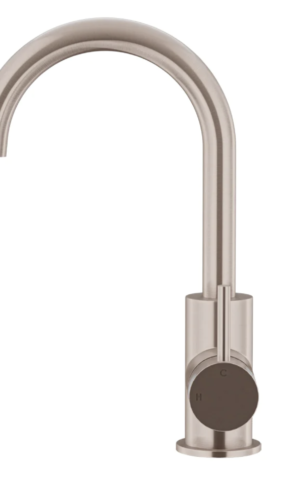 MEIR ROUND GOOSENECK BASIN MIXER WITH COLD START (MB17-CH)