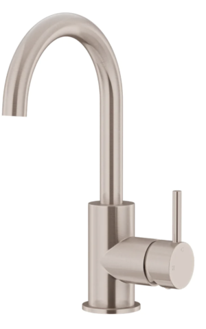 MEIR ROUND GOOSENECK BASIN MIXER WITH COLD START (MB17-CH)