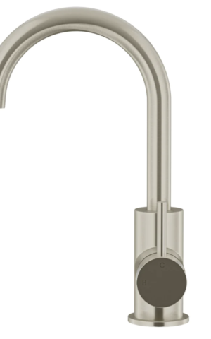 MEIR ROUND GOOSENECK BASIN MIXER WITH COLD START (MB17-PVDBN)