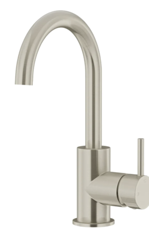 MEIR ROUND GOOSENECK BASIN MIXER WITH COLD START (MB17-PVDBN)