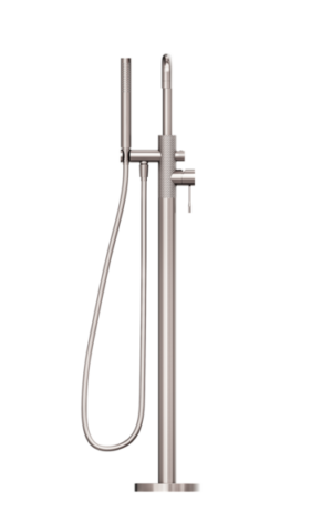 NERO OPAL FREESTANDING BATH MIXER WITH HAND SHOWER, IN BRUSHED NICKEL FINISH