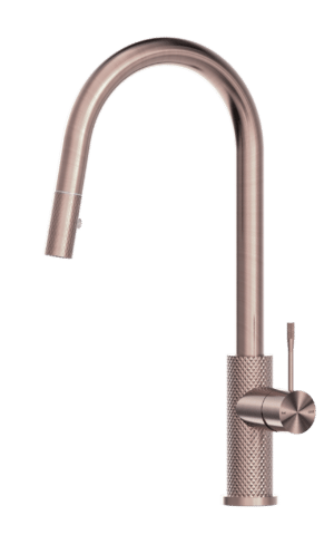 Nero 'Opal' Pull Out Sink Mixer with a veggie spray. Brushed Bronze finish