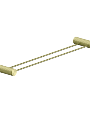 Nero Opal double towel rail in Brushed Gold