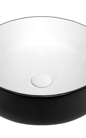 Otti 'Radius' Round Basin (355x355) in Matte White & Black finish