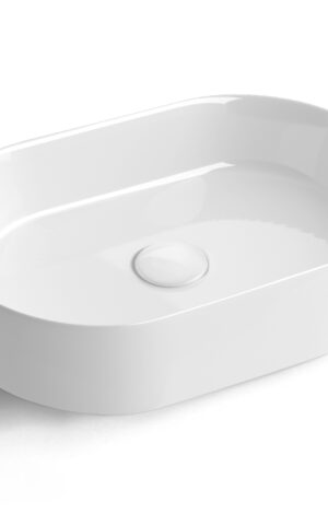 Otti Oval Basin, above mount, Gloss White finish