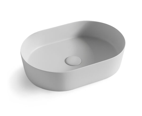 Otti Oval Basin, above mount, Matte Grey finish