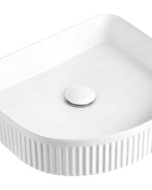 Otti Archie above mount fluted basin in white finish