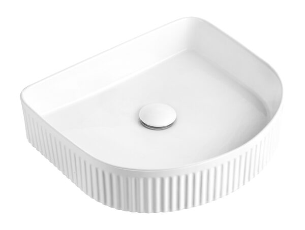 Otti Archie above mount fluted basin in white finish