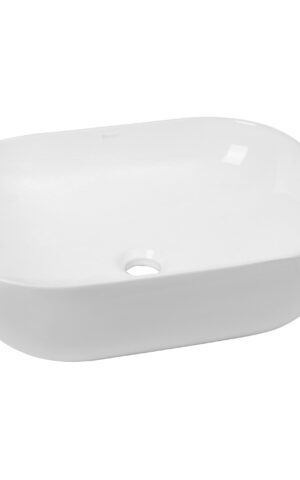 Otti Oval Abovemount Basin in Gloss White finish. Ceramic