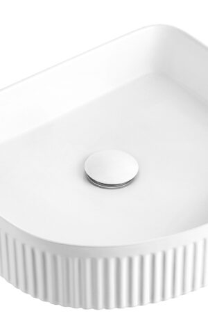 Otti Archie above mount fluted basin in white finish