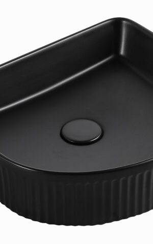 Otti Archie above mount fluted basin in matte black finish