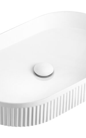 Otti 'Kensington' II Oval Fluted Basin in white finish