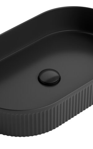 Otti 'Kensington' II Oval Fluted Basin in Matte Black finish