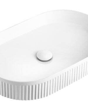 Otti 'Kensington' II Oval Fluted Basinmin white finish