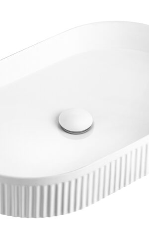 Otti 'Kensington' II Oval Fluted Basinmin white finish