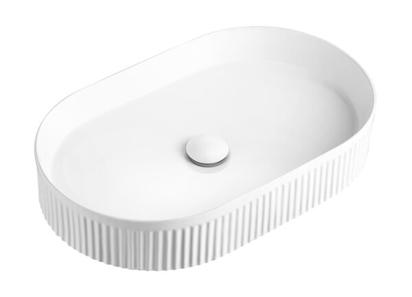 Otti 'Kensington' II Oval Fluted Basinmin white finish