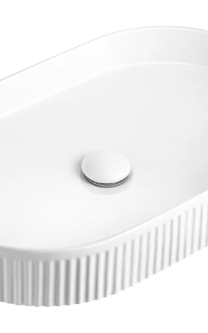 KENSINGTON 580X360X100 OVAL BASIN GLOSS WHITE FINISH