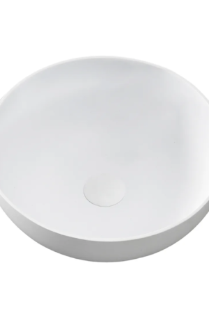 Otti Cast Stone Basin: London matte white finish (390x390)