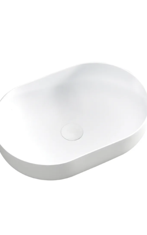 Otti Cast Stone Basin: Portofino matte white finish (500x345)