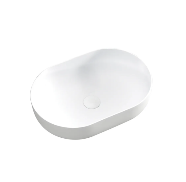 Otti Cast Stone Basin: Portofino matte white finish (500x345)