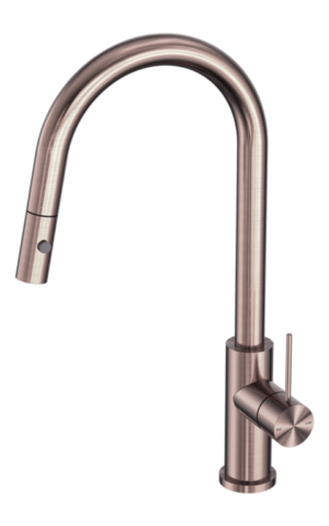 Nero 'Mercca' Pull-out kitchen mixer tap with Vegie Spray Function. Brushed Bronze finish