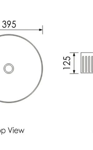 OXFORD 395X395X125 ROUND BASIN - SPEC SHET