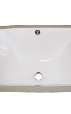 OTTI 'SOTTO' UNDERMOUNT BASIN, GLOSS WHITE GLAZING, WITH OVERFLOW, NO TAPHOLE (SKU: IS9465)