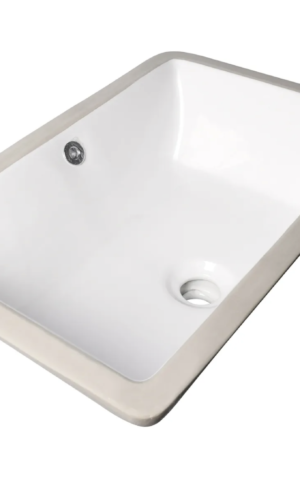 OTTI 'SOTTO' UNDERMOUNT BASIN, GLOSS WHITE GLAZING, WITH OVERFLOW, NO TAPHOLE (SKU: IS9051)