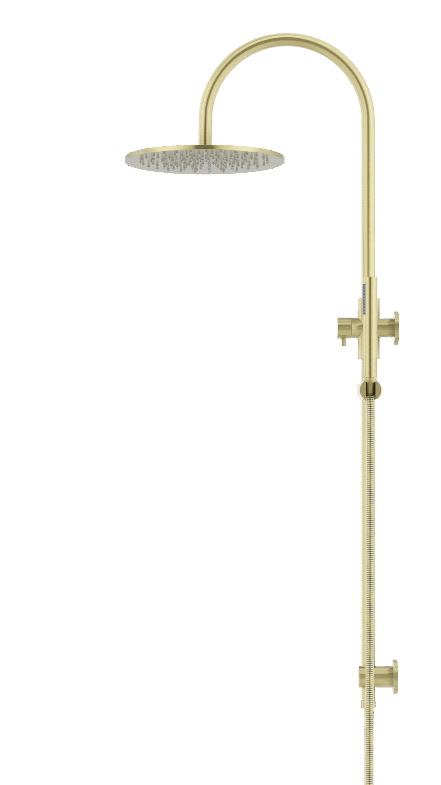 MZ0906-R-PVDBB_Meir_TigerBronze_profile | Tap & Sink Contemporary Living Pty Ltd Meir Round Gooseneck Shower Set: 300mm Rose & Single-Function Hand Shower. PVD Tiger Bronze Gold finish