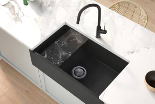 Oliveri stone sink with glass top