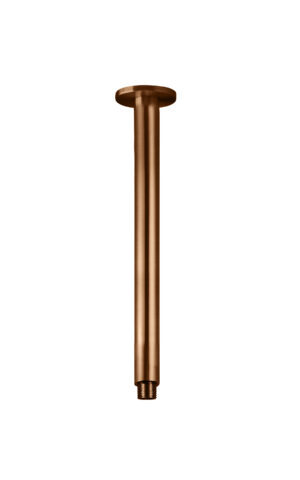 Meir ceiling shower dropper, 300mm. PVD Lustre Bronze finish by Darren Palmer