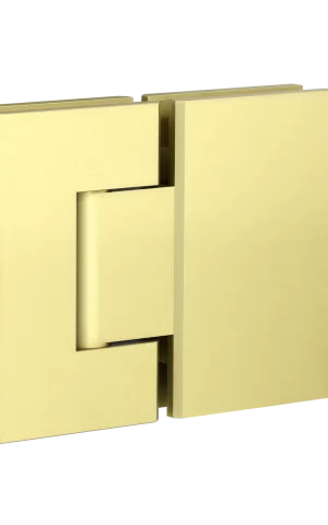 Meir Shower hinge, Glass-to-Glass. PVD Tiger Bronze Gold finish