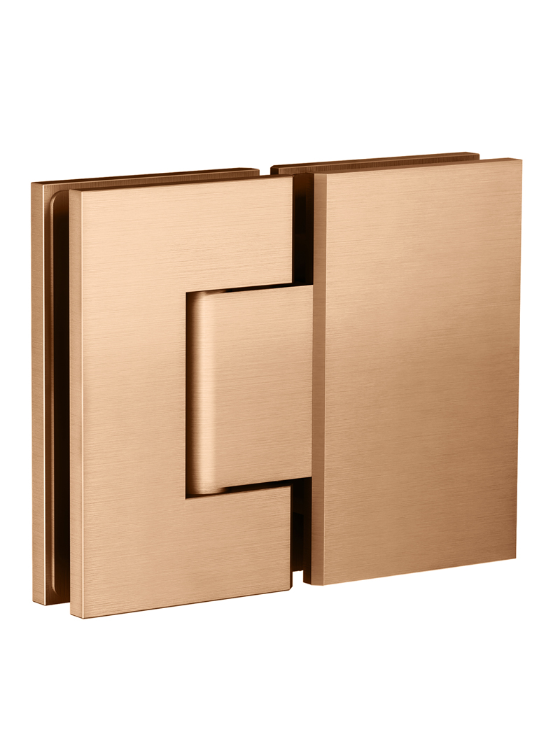 Meir Shower hinge, Glass-to-Glass. PVD Lustre Bronze finish