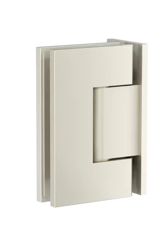 Meir Shower Hinge: Glass-To-Wall. PVD Brushed Nickel Finish