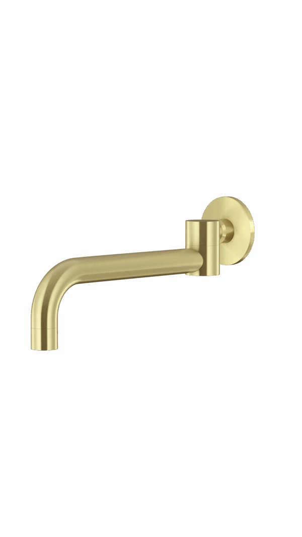 Meir Round Swivel Wall Spout. PVD Tiger Bronze Gold finish