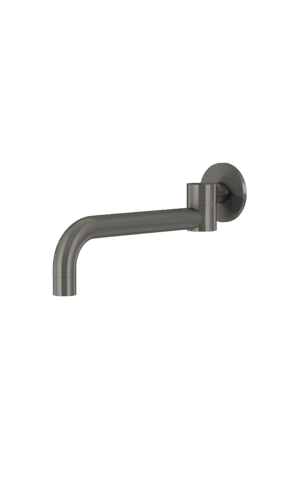 Meir Round Swivel Wall Spout. PVD Gunmetal Grey (Shadow) finish
