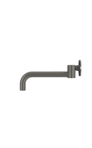 Meir Round Swivel Wall Spout. PVD Gunmetal Grey (Shadow) finish