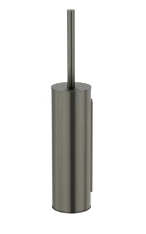 Meir Round Toilet Brush & Holder. PVD Gunmetal Grey finish