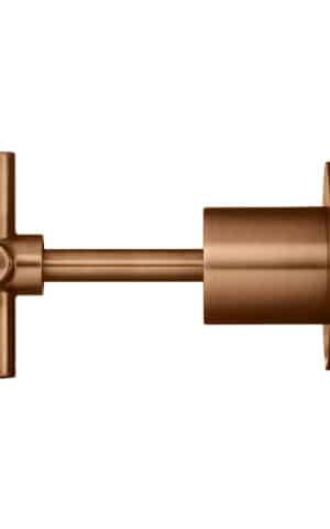 Meir Round Cross Handle Jumper Valve Wall Top Assemblies in PVD Lustre Bronzer finish