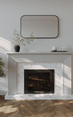 MODERN SOFT RECTANGLE: ROUNDED RECTANGLE WALL MIRROR