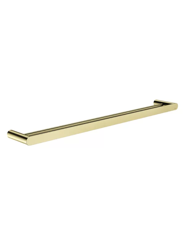 Meir Curvaé double towel rail, 800mm - PVD Tiger Bronze Gold finish