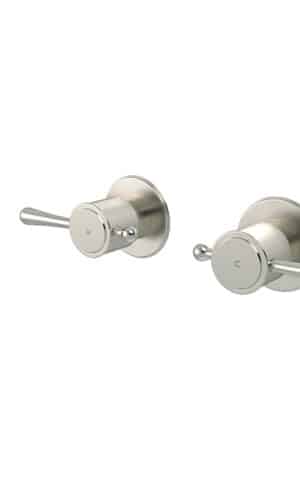 MEIR HARRINGTON QUARTER TURN WALL TAP SET - PVD BRUSHED NICKEL FINISH