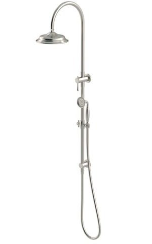 MEIR HARRINGTON COMBINATION SHOWER RAIL SET - PVD BRUSHED NICKEL FINISH