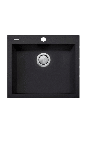 Oliveri Santorini Black Grande Bowl Topmount Sink - black finish