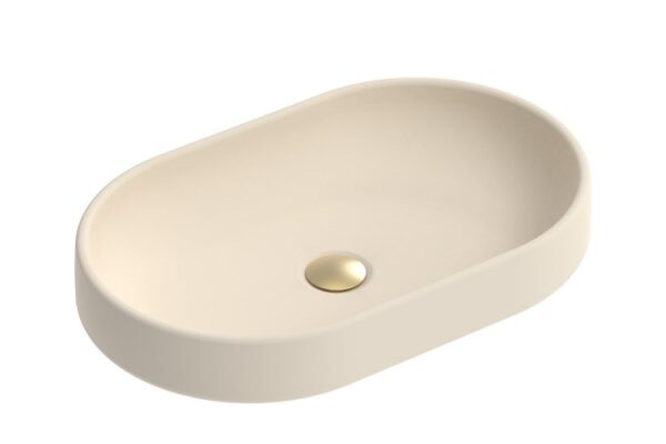 ADP 'Norma' Concrete Oval Above Counter Basin. Colour : Butter