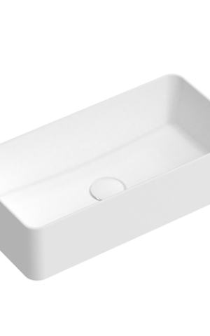 ADP 'Lisa' Above Counter Basin features rectangle shape with smooth ceramic white finish.  The comfortable width & depth of the basin guarantees to minimise splashing water around the basin.