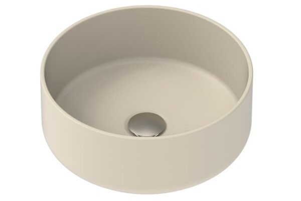 ADP 'Margot' Round Above Counter Basin in Matte Ivory finish. Material: Ceramic